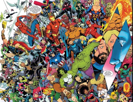 History of the marvel universe splash page